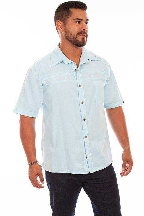 Scully AQUA SKY PALM EMBROIDERY - Scully Leather - Flyclothing LLC