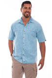 Scully DISTRESSED SKY BLUE PALM EMBROIDERY - Scully Leather