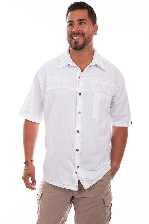 Scully WHITE PALM EMBROIDERY - Flyclothing LLC