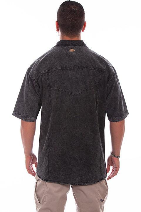 Scully BLACK DISTRESSED MENS TRAC SHIRT - Scully Leather