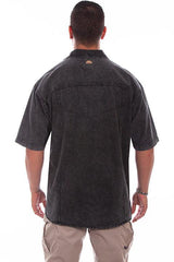 Scully BLACK DISTRESSED MENS TRAC SHIRT - Scully Leather