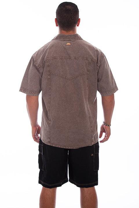 Scully LATTE DISTRESSED MENS TRAC SHIRT - Scully Leather