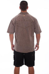 Scully LATTE DISTRESSED MENS TRAC SHIRT - Scully Leather