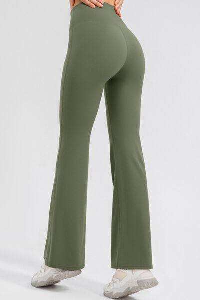 High Waist Straight Active Pants - Trendsi - Flyclothing LLC