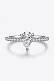 1 Carat Moissanite 925 Sterling Silver Side Stone Ring - Trendsi