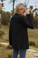 Open Front Long Sleeve Cardigan - Trendsi