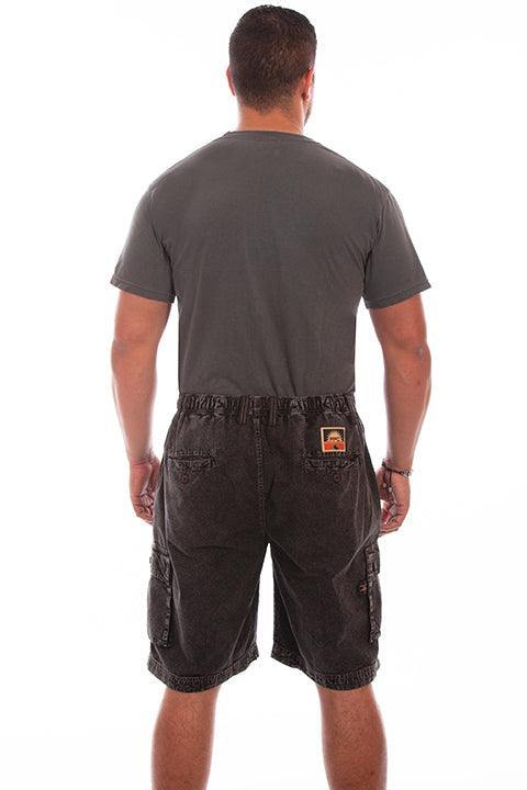 Scully BLACK DISTRESSED ROUND ABOUT SHORT - Scully Leather
