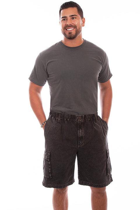 Scully BLACK DISTRESSED ROUND ABOUT SHORT - Scully Leather