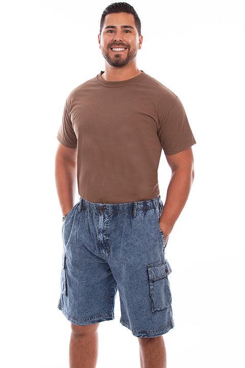Scully LT WASHED DENIM ROUND ABOUT SHORT - Scully Leather