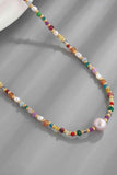Multicolored Bead Necklace - Trendsi