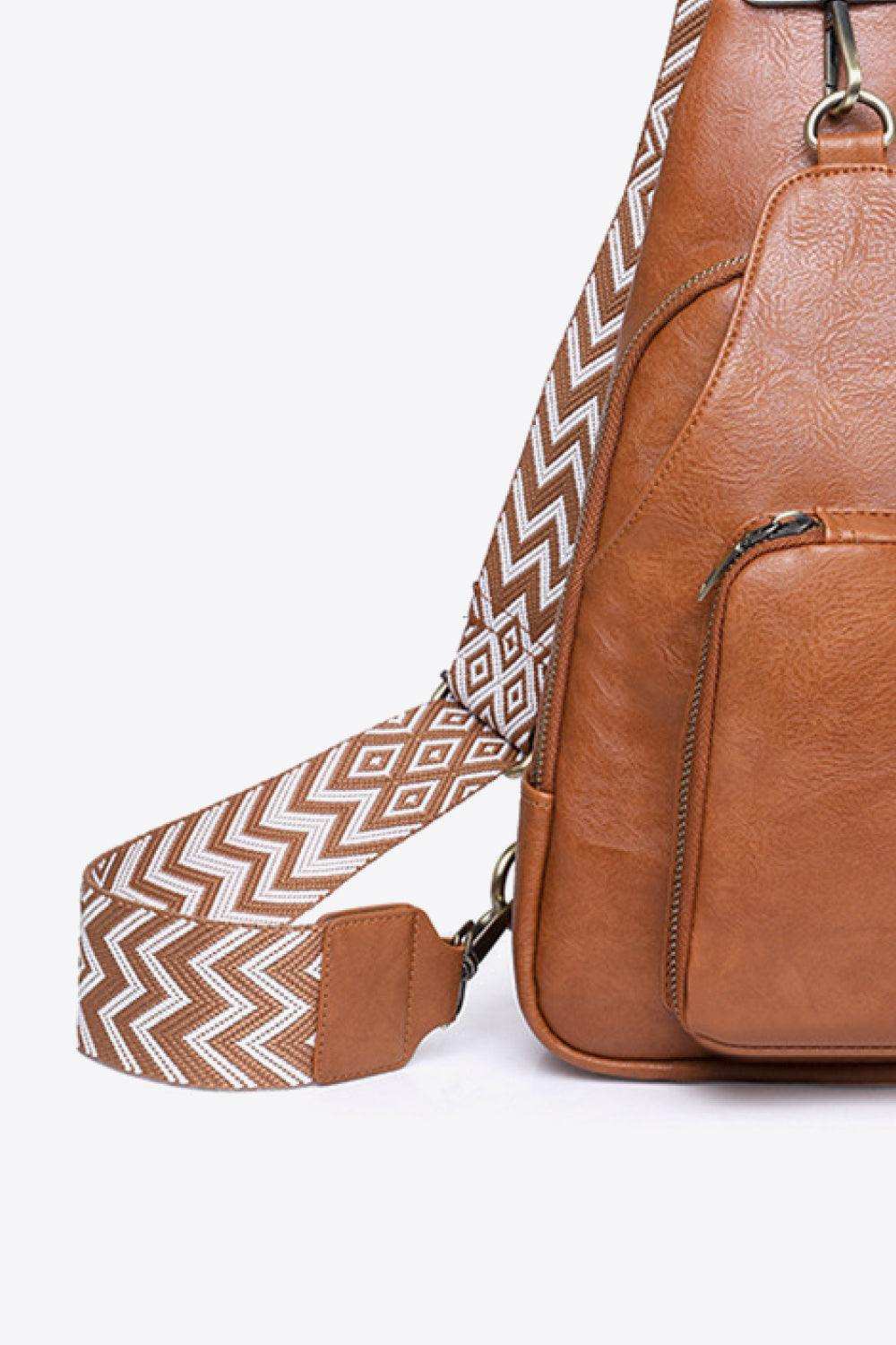 Take A Trip PU Leather Sling Bag - Trendsi - Flyclothing LLC