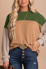 Color Block Dropped Shoulder T-Shirt - Trendsi - Flyclothing LLC