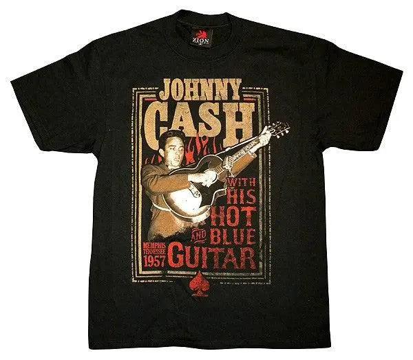 Johnny Cash Blue Guitar Shirt - Johnny Cash