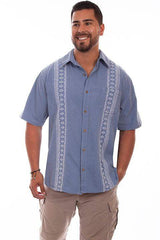 Scully CITADEL BLUE WITH WHITE CALYPSO SS - Scully Leather - Flyclothing LLC