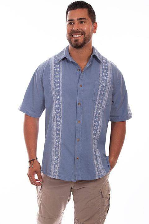 Scully CITADEL BLUE WITH WHITE CALYPSO SS - Scully Leather - Flyclothing LLC