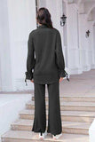 Drawstring Flounce Sleeve Shirt and Pants Set - Trendsi - Flyclothing LLC