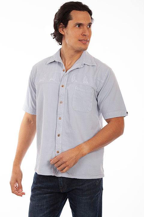 Scully ICE GREY SAIL AWAY SS - Scully Leather