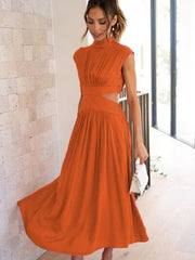Cutout Mock Neck Sleeveless Dress - Trendsi