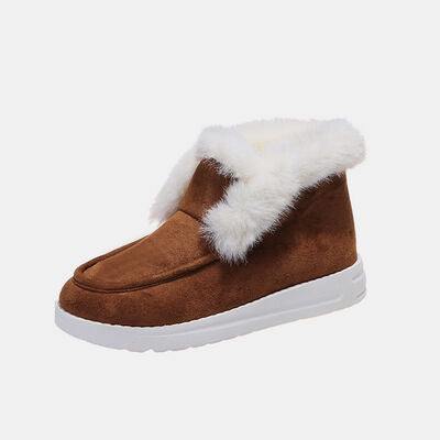 Furry Suede Snow Boots - Trendsi