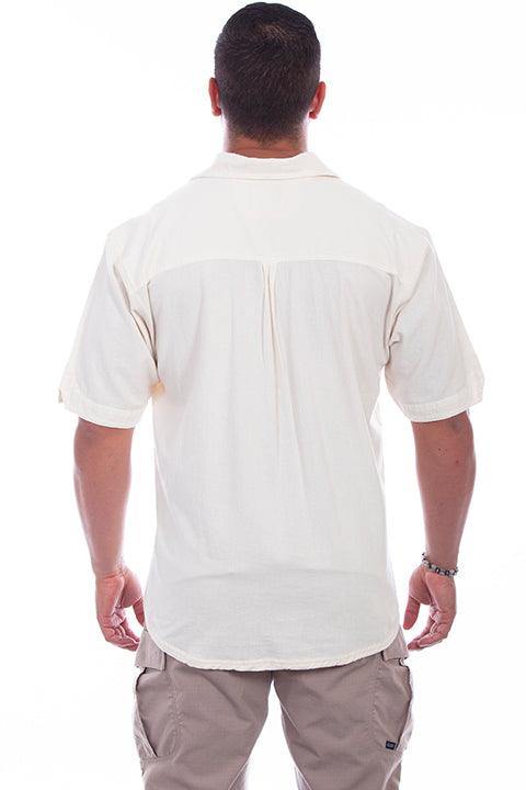 Scully IVORY DISTRESSED DAYTONA DOUBLE STRIPE Shirt - Scully Leather