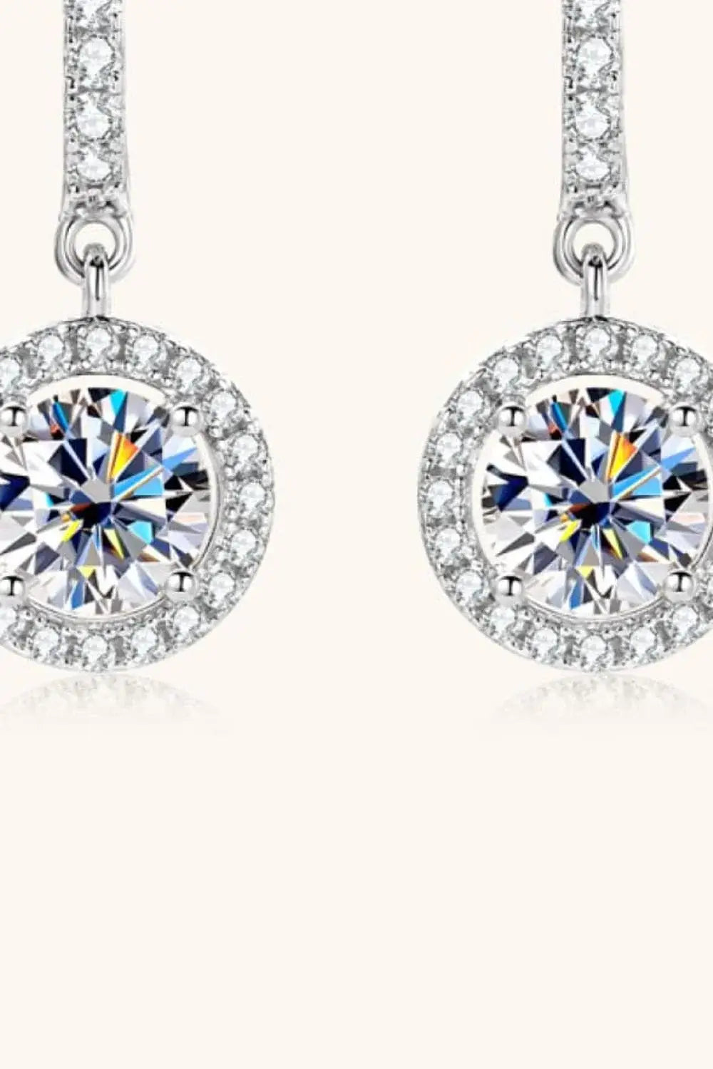 2 Carat Moissanite 925 Sterling Silver Drop Earrings - Trendsi - Flyclothing LLC