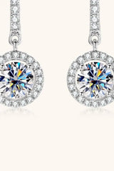2 Carat Moissanite 925 Sterling Silver Drop Earrings - Trendsi - Flyclothing LLC