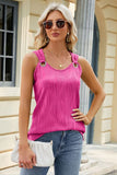 Round Neck Wide Strap Tank - Trendsi