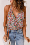 Floral Surplice Neck Top - Trendsi