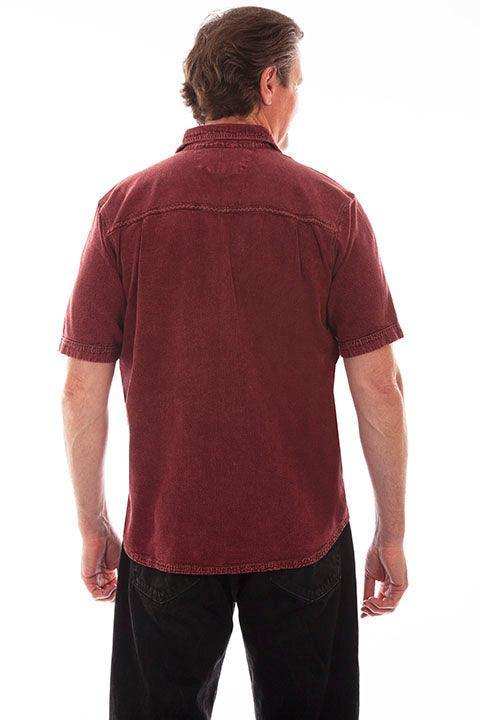 Scully Leather Burgundy Traveler Contrast Shirt - Scully Leather - Flyclothing LLC