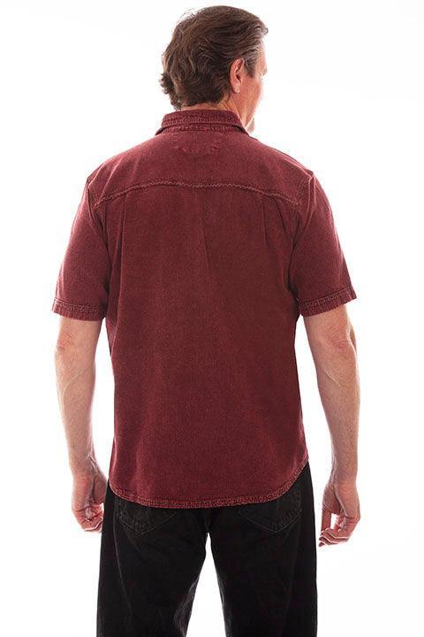 Scully Leather Burgundy Traveler Contrast Shirt - Scully Leather