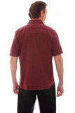 Scully Leather Burgundy Traveler Contrast Shirt - Scully Leather