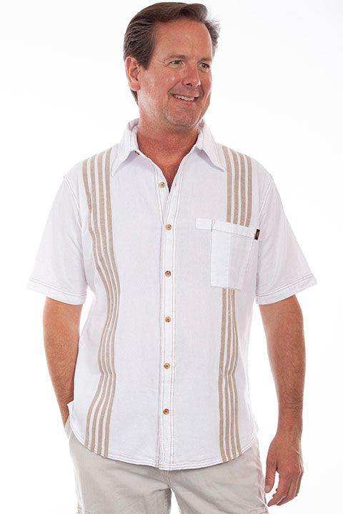 Scully WHITE TRAVELER CONTRAST SHIRT - Scully Leather - Flyclothing LLC