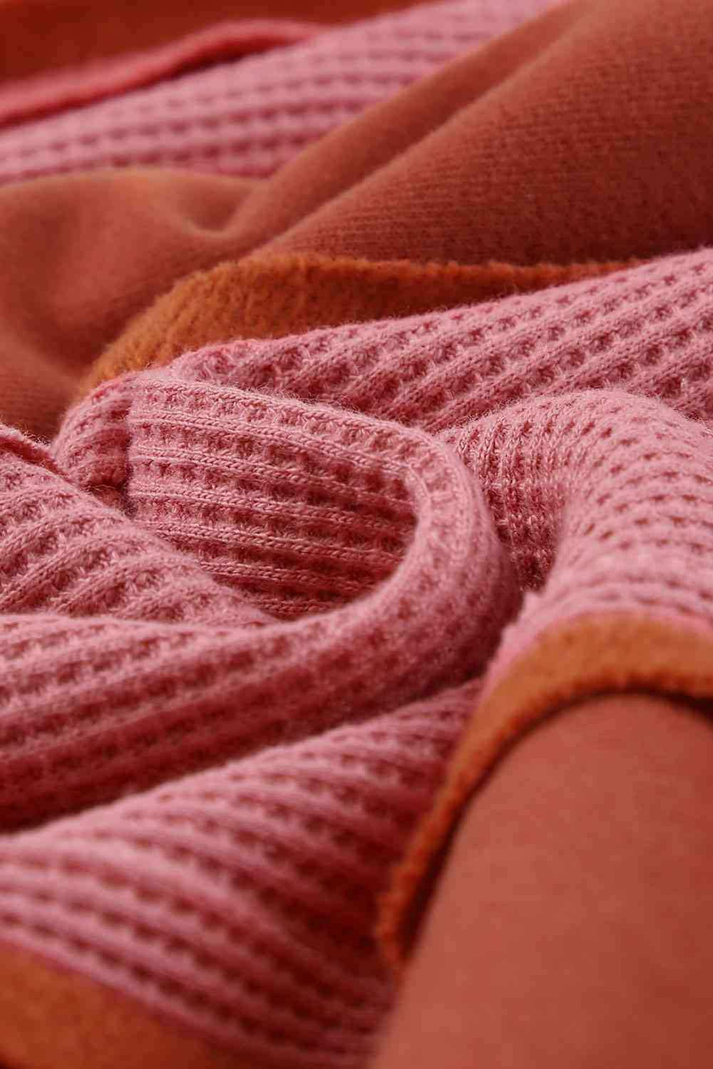 Color Block Exposed Seam Top - Trendsi - Flyclothing LLC