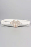 Rhinestone Heart Buckle Elastic Belt - Trendsi - Flyclothing LLC