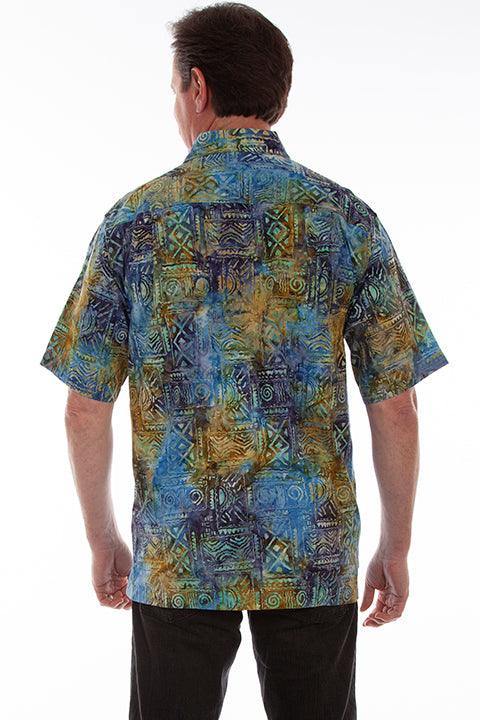 Scully OCEAN MEN'S S/S AGEAN BATIK SHIRT - Scully Leather