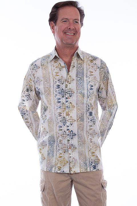 Scully TIKI MEN'S L/S BATIK POPOVER SHIRT - Scully Leather - Flyclothing LLC