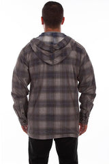 Scully CHARCOAL-NAVY MEN'S Y/D PLAID HOODIE - Flyclothing LLC