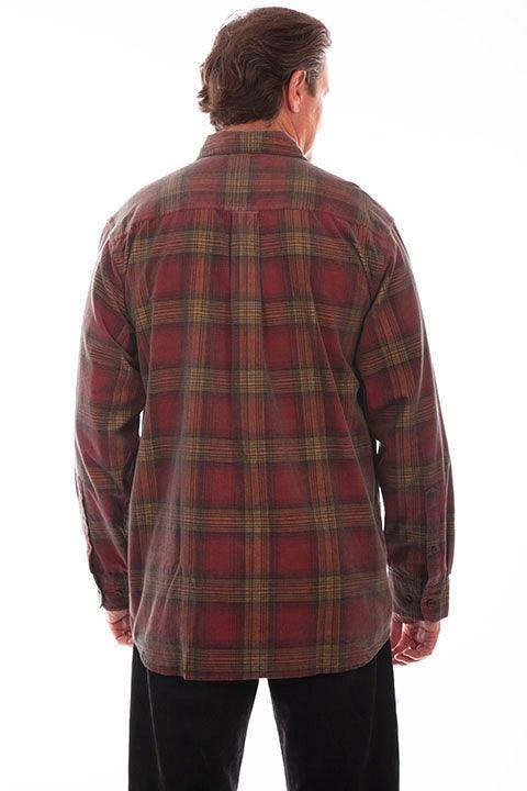 Scully RED-YELLOW CORDUROY PLAID SHIRT - Scully Leather