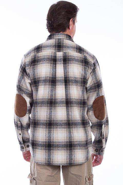 Scully BLACK-WHITE SHIRT-JACKET BRAWNY FLANNEL - Scully Leather - Flyclothing LLC