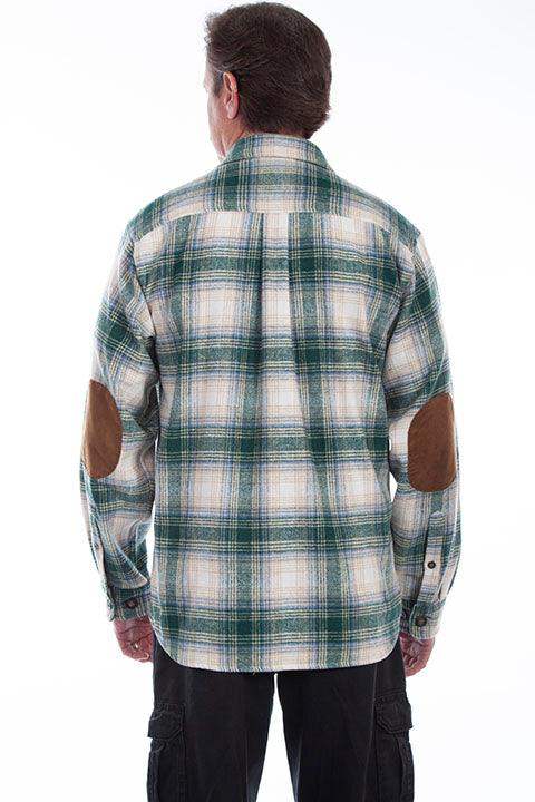 Scully GREEN-WHITE SHIRT-JACKET BRAWNY FLANNEL - Scully Leather - Flyclothing LLC