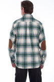 Scully GREEN-WHITE SHIRT-JACKET BRAWNY FLANNEL - Scully Leather