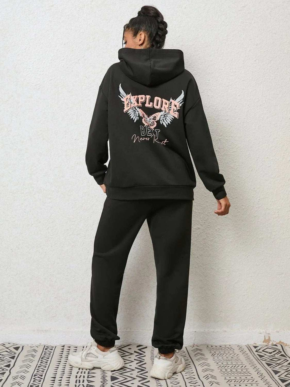 Graphic Hoodie and Sweatpants Set - Trendsi - Flyclothing LLC