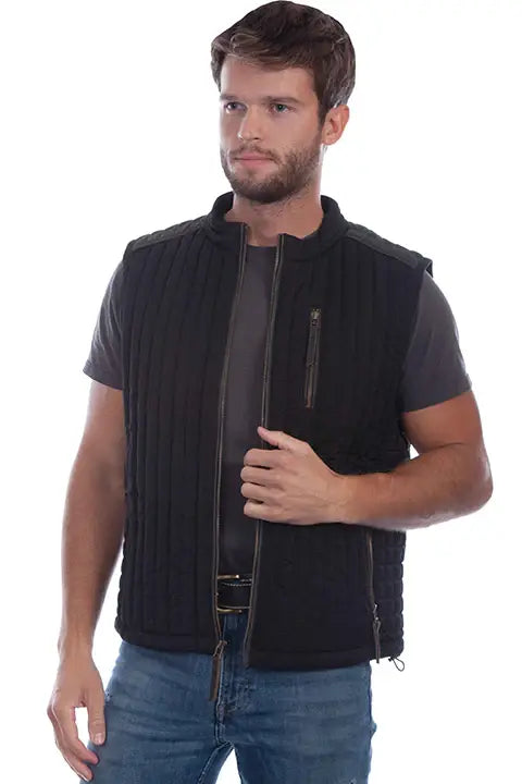 Scully Leather Farthest Point Black Ribbed Vest - Scully Leather - Flyclothing LLC