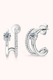 Moissanite 925 Sterling Silver C-Hoop Earrings - Trendsi