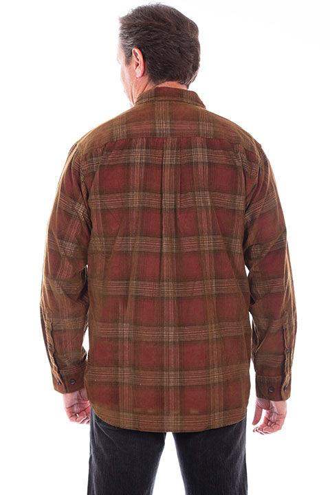 Scully WINE-BROWN SHERPA LINED CORDUROY SHIRT/JACKET - Scully Leather - Flyclothing LLC