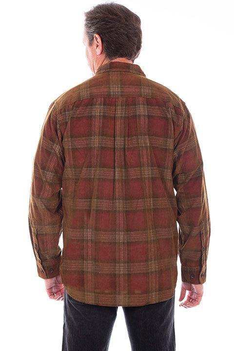 Scully WINE-BROWN SHERPA LINED CORDUROY SHIRT/JACKET - Scully Leather - Flyclothing LLC