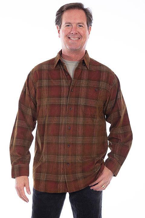 Scully WINE-BROWN SHERPA LINED CORDUROY SHIRT/JACKET - Scully Leather