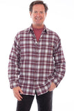Scully BURGUNDY FLANNEL SHIRT - Scully Leather