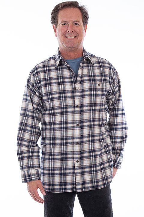 Scully NAVY FLANNEL SHIRT - Flyclothing LLC
