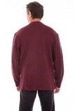 Scully BURGUNDY HEATHER RIB HENLEY - Scully Leather